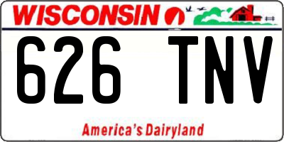WI license plate 626TNV