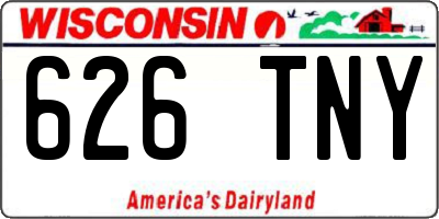 WI license plate 626TNY