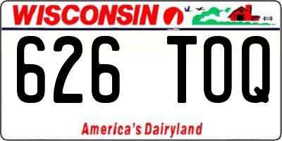 WI license plate 626TOQ