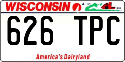 WI license plate 626TPC