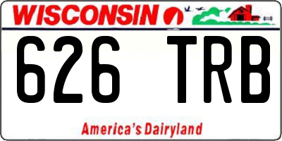 WI license plate 626TRB