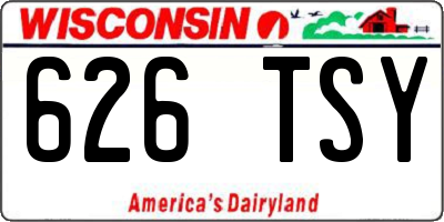 WI license plate 626TSY