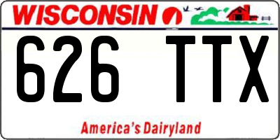 WI license plate 626TTX