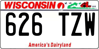 WI license plate 626TZW
