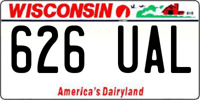 WI license plate 626UAL