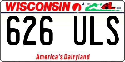 WI license plate 626ULS