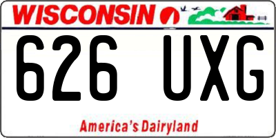 WI license plate 626UXG