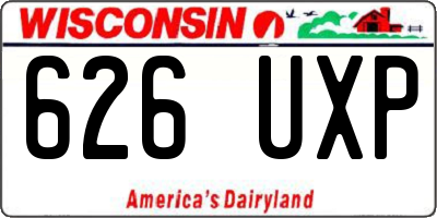 WI license plate 626UXP