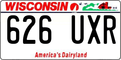 WI license plate 626UXR