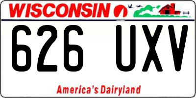 WI license plate 626UXV