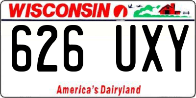 WI license plate 626UXY