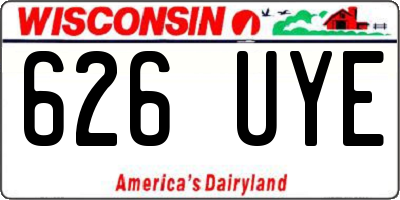 WI license plate 626UYE