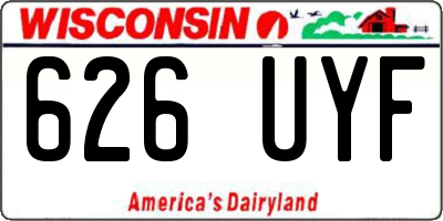 WI license plate 626UYF