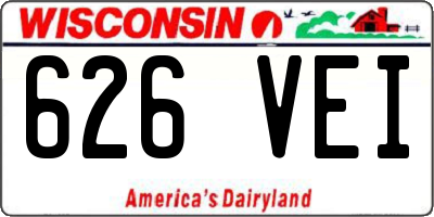 WI license plate 626VEI