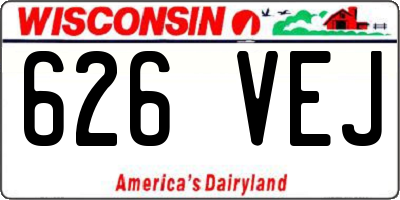 WI license plate 626VEJ