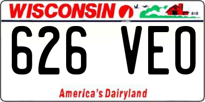 WI license plate 626VEO
