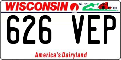 WI license plate 626VEP