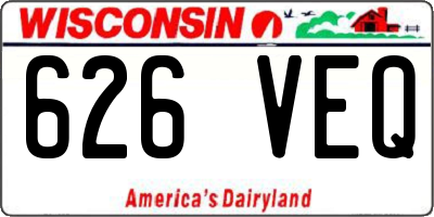 WI license plate 626VEQ