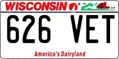 WI license plate 626VET