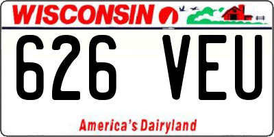 WI license plate 626VEU