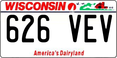 WI license plate 626VEV