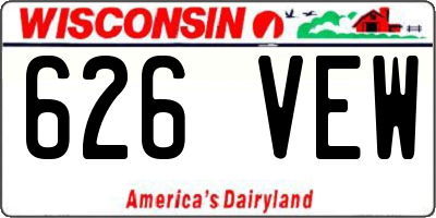 WI license plate 626VEW
