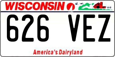 WI license plate 626VEZ