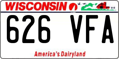 WI license plate 626VFA