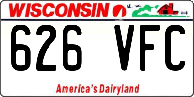 WI license plate 626VFC