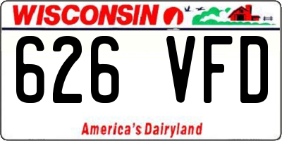 WI license plate 626VFD