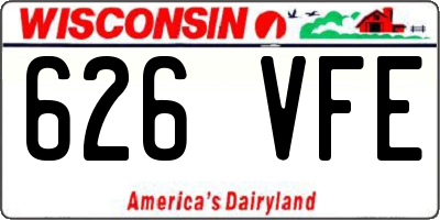 WI license plate 626VFE