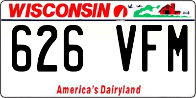 WI license plate 626VFM