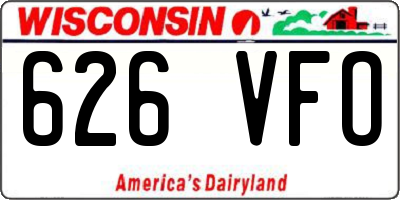 WI license plate 626VFO