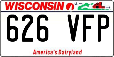 WI license plate 626VFP