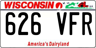 WI license plate 626VFR
