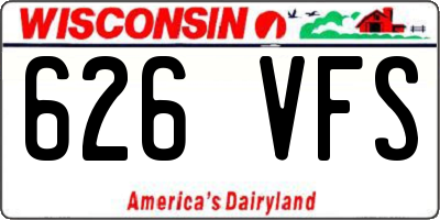 WI license plate 626VFS