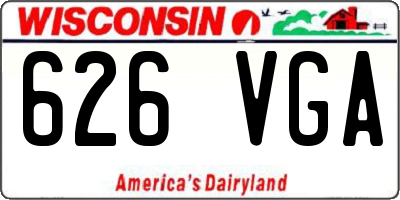 WI license plate 626VGA