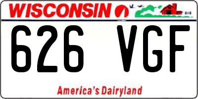 WI license plate 626VGF