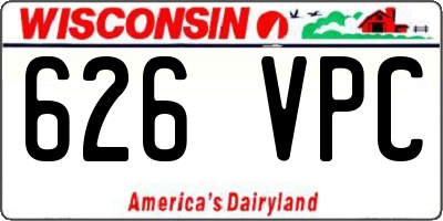 WI license plate 626VPC