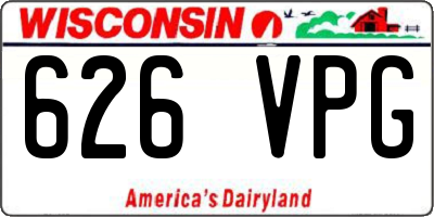 WI license plate 626VPG