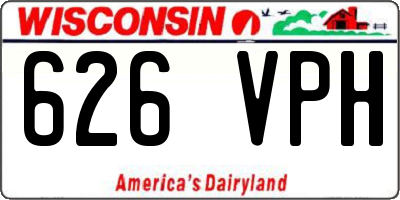 WI license plate 626VPH