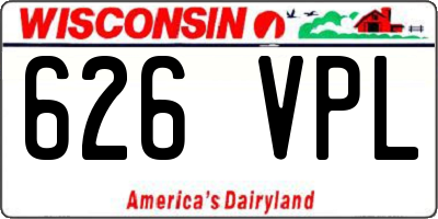 WI license plate 626VPL