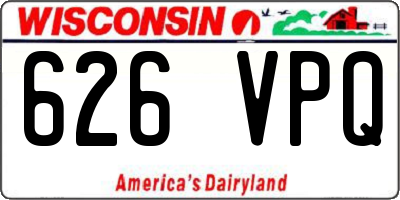 WI license plate 626VPQ
