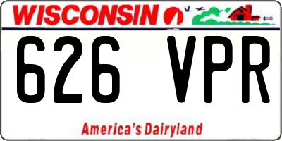 WI license plate 626VPR