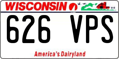 WI license plate 626VPS