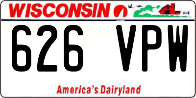 WI license plate 626VPW