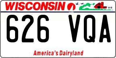 WI license plate 626VQA