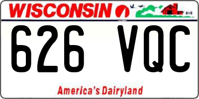 WI license plate 626VQC