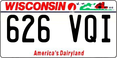 WI license plate 626VQI