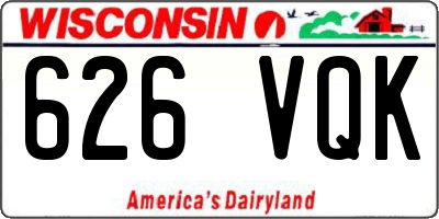 WI license plate 626VQK
